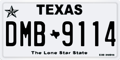 TX license plate DMB9114