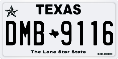 TX license plate DMB9116