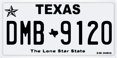 TX license plate DMB9120