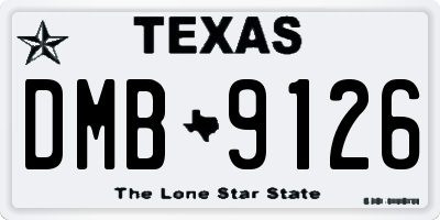 TX license plate DMB9126