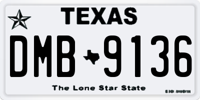 TX license plate DMB9136