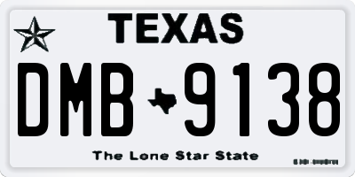 TX license plate DMB9138