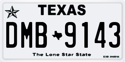 TX license plate DMB9143