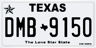 TX license plate DMB9150