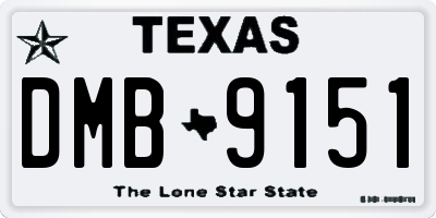 TX license plate DMB9151