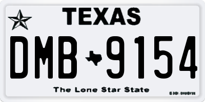 TX license plate DMB9154
