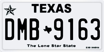 TX license plate DMB9163
