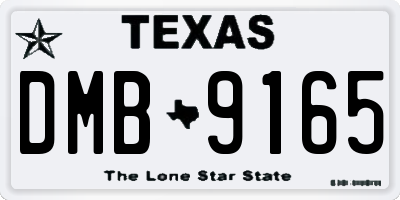 TX license plate DMB9165