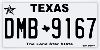 TX license plate DMB9167