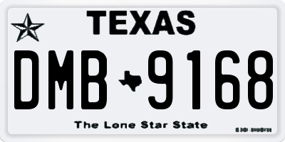 TX license plate DMB9168