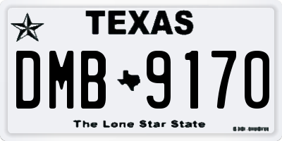 TX license plate DMB9170