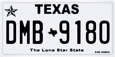 TX license plate DMB9180
