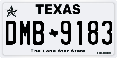 TX license plate DMB9183