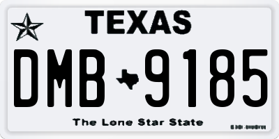 TX license plate DMB9185