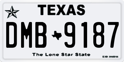 TX license plate DMB9187