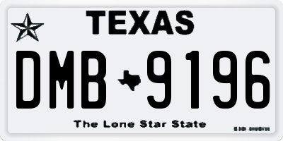 TX license plate DMB9196