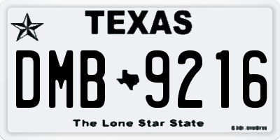 TX license plate DMB9216