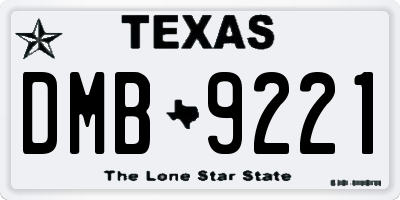 TX license plate DMB9221