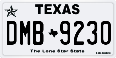 TX license plate DMB9230