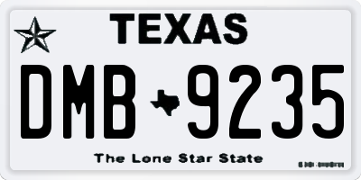 TX license plate DMB9235