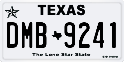 TX license plate DMB9241