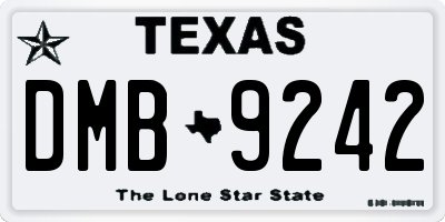 TX license plate DMB9242