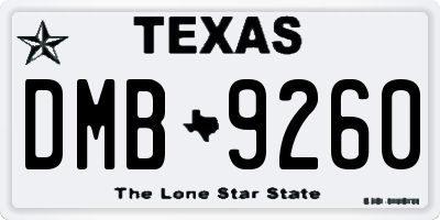 TX license plate DMB9260