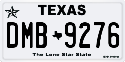 TX license plate DMB9276