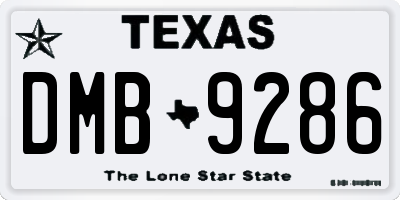 TX license plate DMB9286