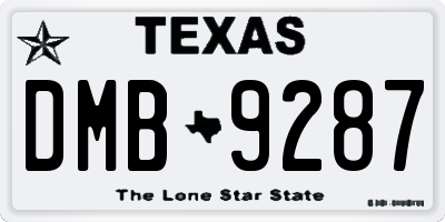 TX license plate DMB9287