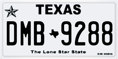 TX license plate DMB9288