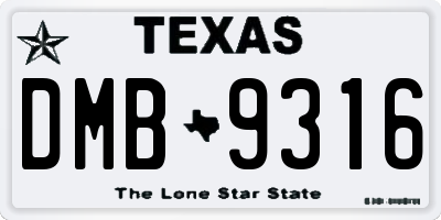 TX license plate DMB9316