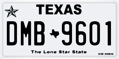 TX license plate DMB9601