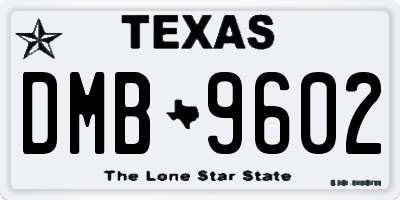 TX license plate DMB9602