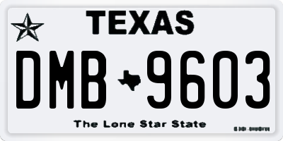 TX license plate DMB9603
