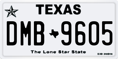 TX license plate DMB9605