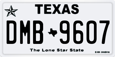 TX license plate DMB9607