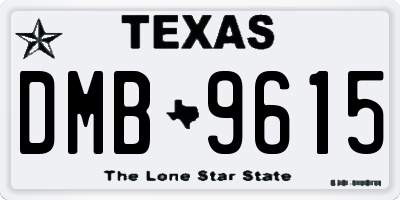 TX license plate DMB9615