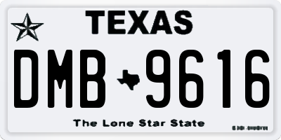 TX license plate DMB9616