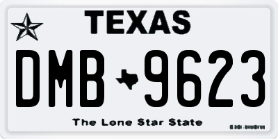 TX license plate DMB9623