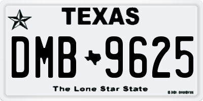 TX license plate DMB9625