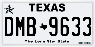 TX license plate DMB9633