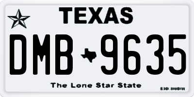 TX license plate DMB9635