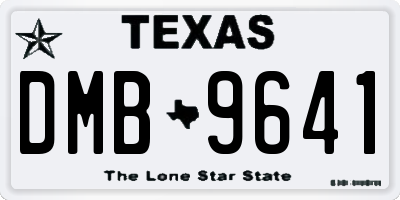 TX license plate DMB9641