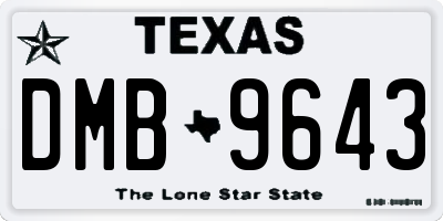 TX license plate DMB9643
