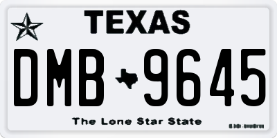 TX license plate DMB9645