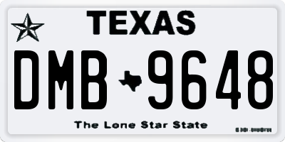 TX license plate DMB9648