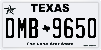 TX license plate DMB9650