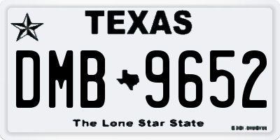 TX license plate DMB9652