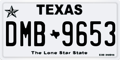 TX license plate DMB9653